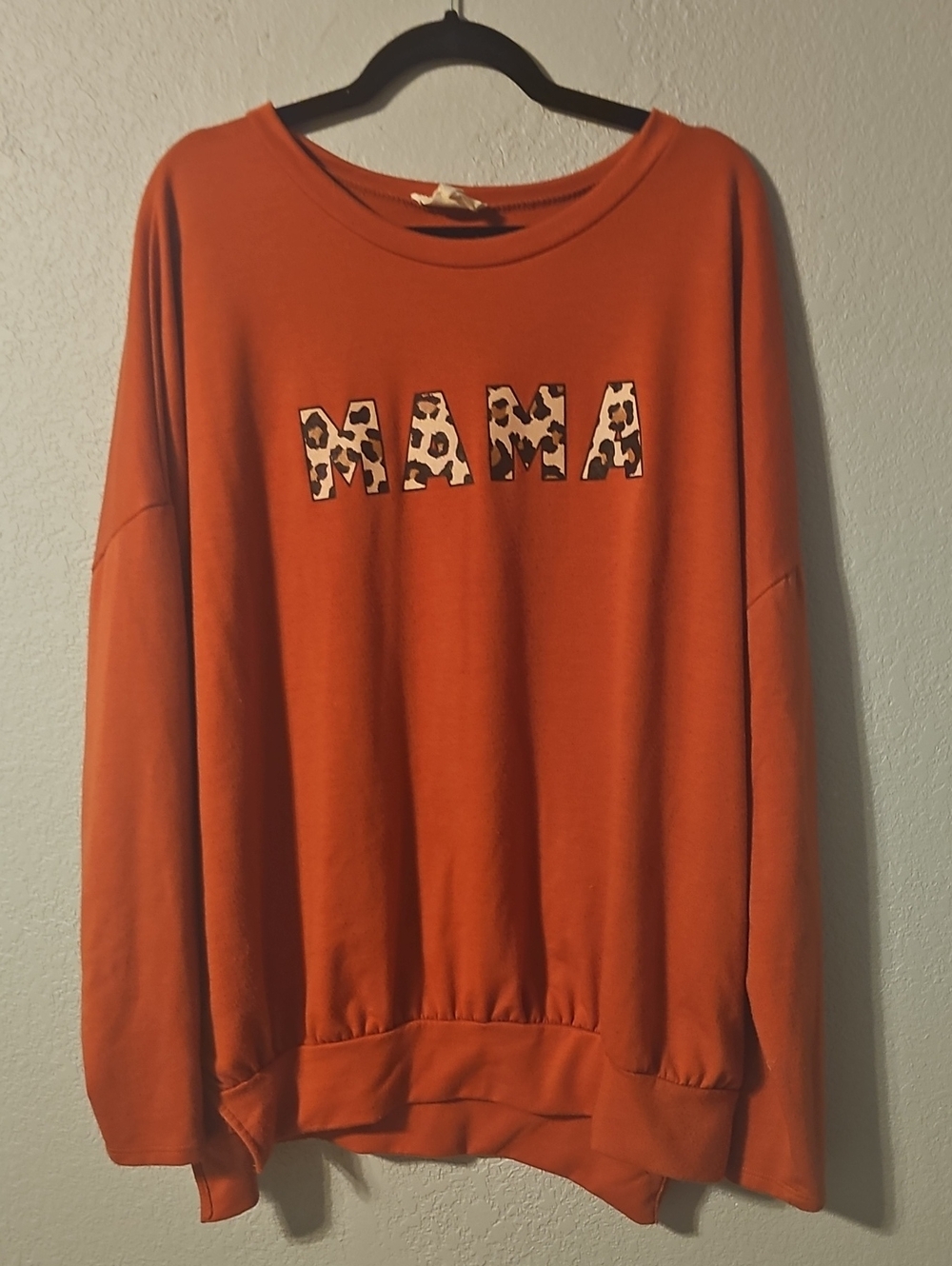 Fantastic Fawn Rust Orange "MAMA" Leopard-Print Sweatshirt